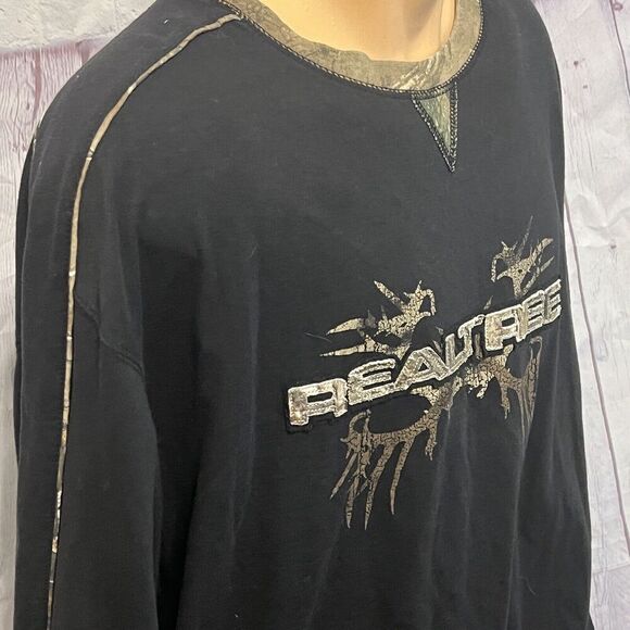 Buckhorn River Mens Size 2XL REALTREE Long Sleeve Crewneck Camo Shirt Black - Picture 3 of 12